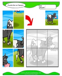 Puzzle Kes Yapıştır Çalışma Sayfaları